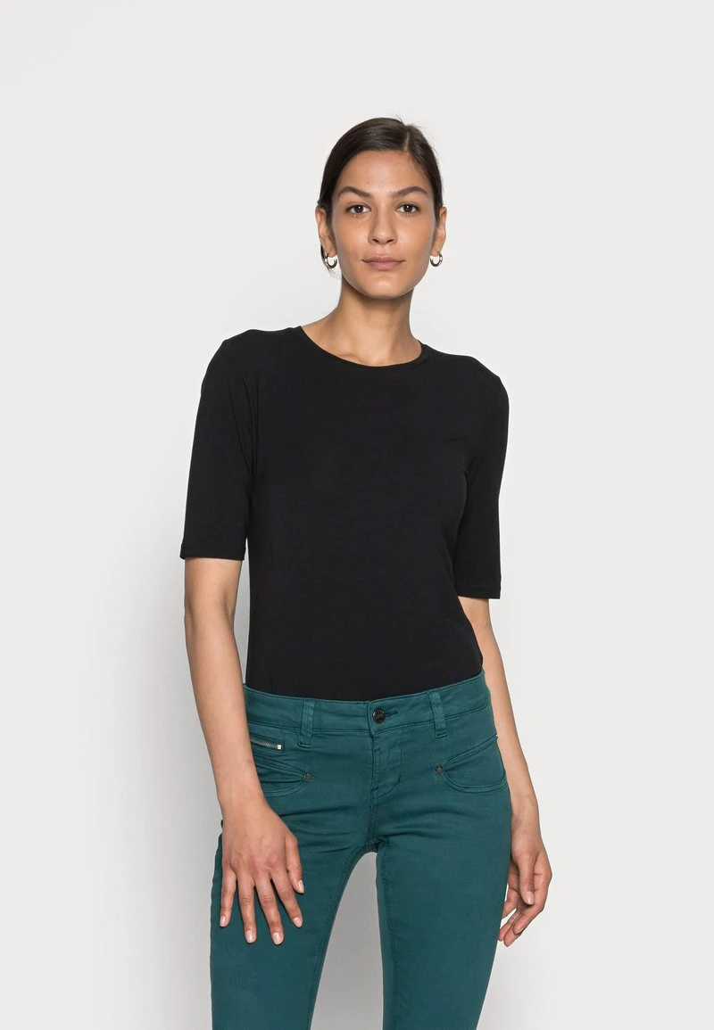Marc O'Polo Damen SHORT SLEEVES ROUND NECK - T-Shirt Basic - Black 1 Marc O'Polo Damen SHORT SLEEVES ROUND NECK - T-Shirt Basic - Black