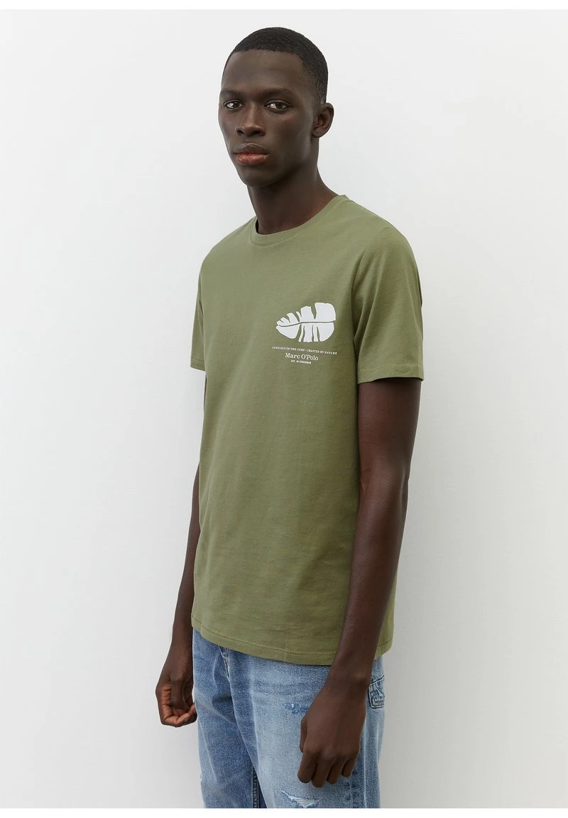 Marc O'Polo Herren T-Shirt Print - Olive 4 Marc O'Polo Herren T-Shirt Print - Olive – Bild 4