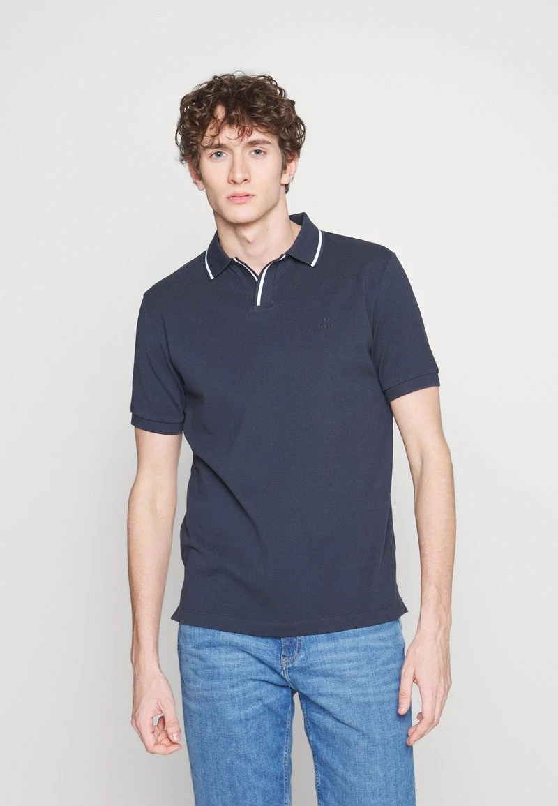 Marc O'Polo TIPPING AND UNDERPLACKET - Poloshirt - Dark Navy | Herren 1 Marc O'Polo TIPPING AND UNDERPLACKET - Poloshirt - Dark Navy | Herren